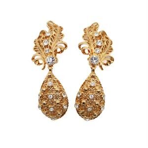 Jose Barrera Vintage For Avon Feather Drop Clip On Earrings